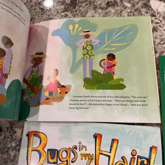 Lot of 3 Children Books - Joy Takes Root/Bugs in My Hair/Look Out Kindergarten - Picture 5 of 5